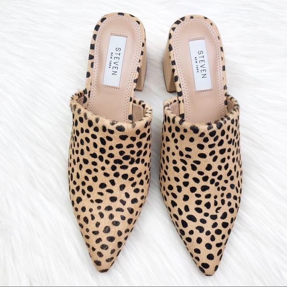 New Steven New York Fannie Cheetah Calf Hair Mule - Picture 2 of 12